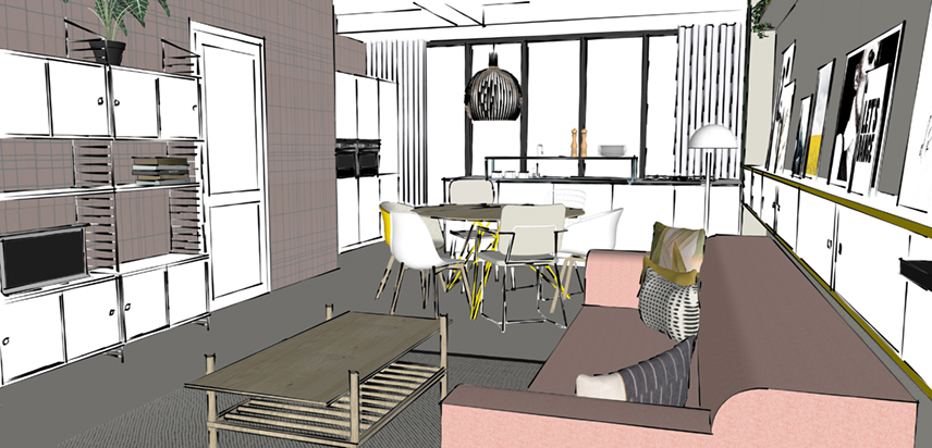 interieurontwerp kleurrijke stadswoning den bosch 011